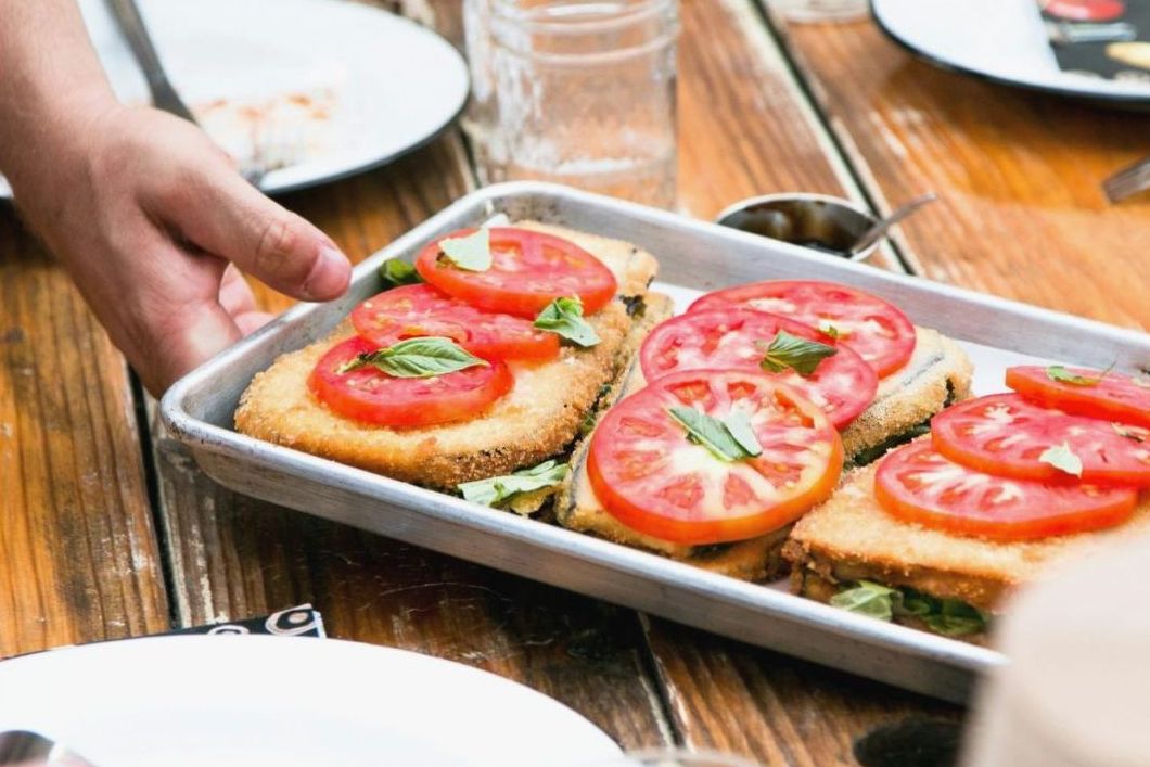 Sustainable catering setup outdoors